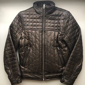 Express Men’s Genuine Leather Biker Style Jacket